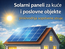 solarni paneli na krovu kuće proizvodnja električne energije