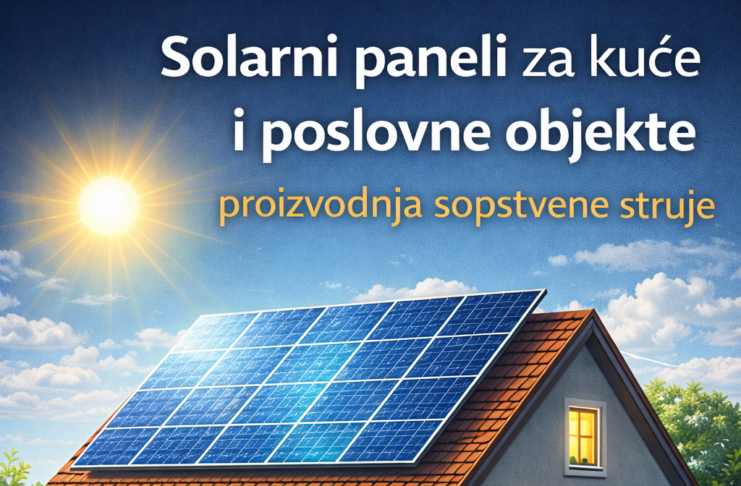 solarni paneli na krovu kuće proizvodnja električne energije