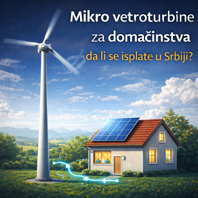mikro vetroturbina pored kuće proizvodnja električne energije iz vetra