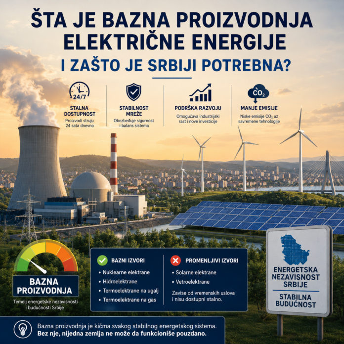 Bazna proizvodnja električne energije predstavlja osnovu stabilnog elektroenergetskog sistema Srbije.